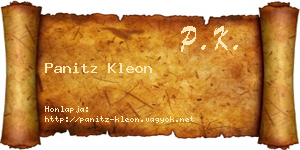 Panitz Kleon névjegykártya